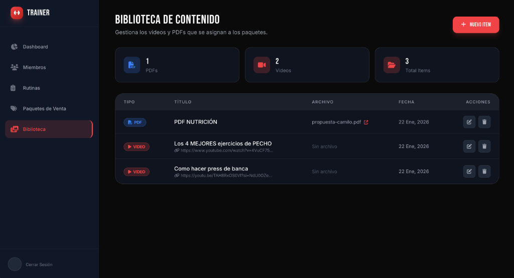 Biblioteca Digital de Videos y PDFs